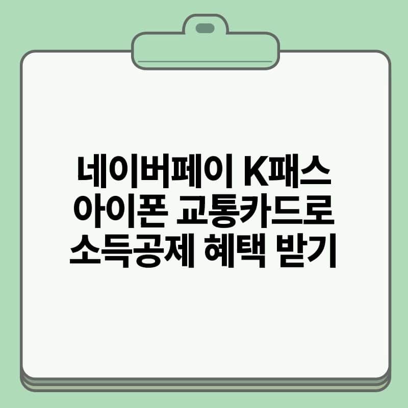 네이버페이 K패스 아이폰 교통카드로 소득공제 혜택 받기