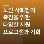 노인 사회참여 촉진을 위한 다양한 지원 프로그램과 기회