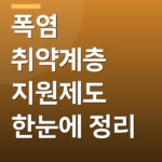 폭염 취약계층 지원제도 한눈에 정리