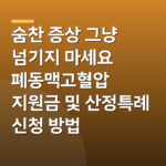 숨찬 증상 그냥 넘기지 마세요 폐동맥고혈압 지원금 및 산정특례 신청 방법
