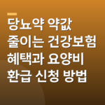 당뇨약 약값 줄이는 건강보험 혜택과 요양비 환급 신청 방법
