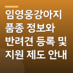 임영웅강아지 품종 정보와 반려견 등록 및 지원 제도 안내