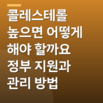 콜레스테롤 높으면 어떻게 해야 할까요 정부 지원과 관리 방법