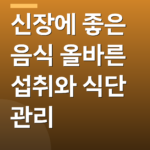 신장에 좋은 음식 올바른 섭취와 식단 관리