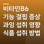 비타민B6 기능 결핍 증상 과잉 섭취 영향 식품 섭취 방법